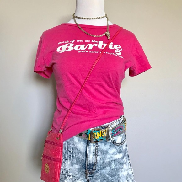 Vintage Retro Logo Hot Pink Barbie Tee Shirt - Picture 4 of 8